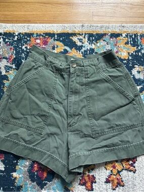 American Eagle Outfitters Olive High-Rise Utility Shorts